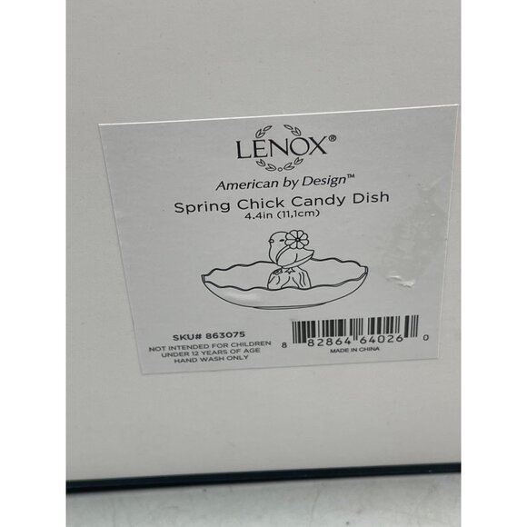 Lenox American design Soring Chick Candy Dish 4x4" yellow gold floral READ NEW - Picture 8 of 8